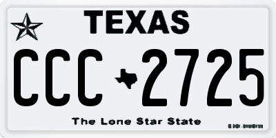TX license plate CCC2725