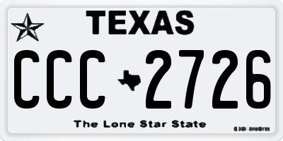 TX license plate CCC2726