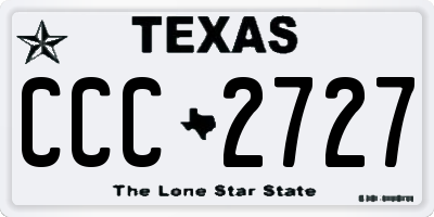 TX license plate CCC2727