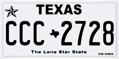 TX license plate CCC2728