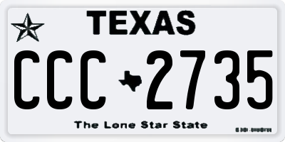 TX license plate CCC2735
