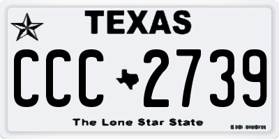 TX license plate CCC2739