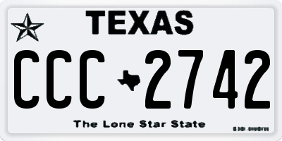 TX license plate CCC2742