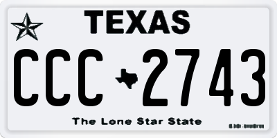 TX license plate CCC2743