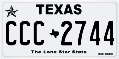 TX license plate CCC2744