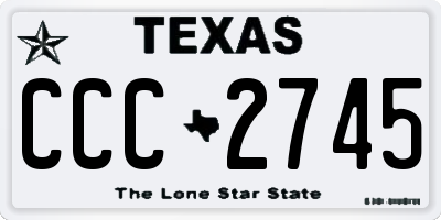 TX license plate CCC2745