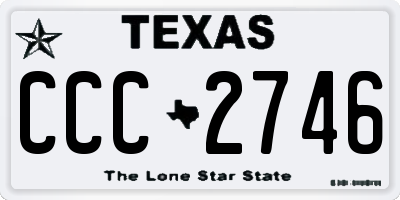 TX license plate CCC2746