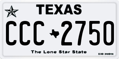TX license plate CCC2750
