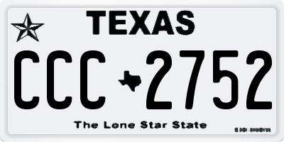 TX license plate CCC2752