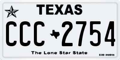 TX license plate CCC2754