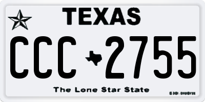 TX license plate CCC2755