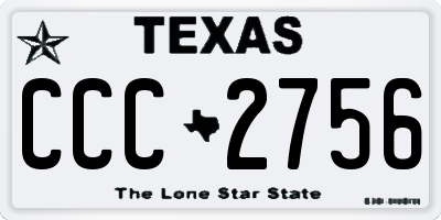 TX license plate CCC2756
