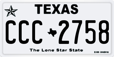 TX license plate CCC2758