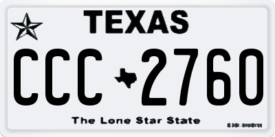 TX license plate CCC2760