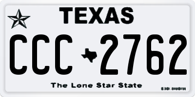 TX license plate CCC2762