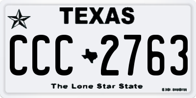 TX license plate CCC2763
