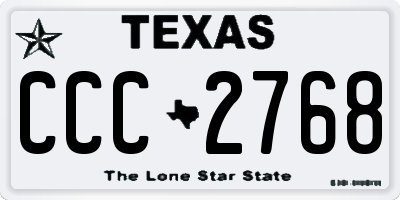 TX license plate CCC2768