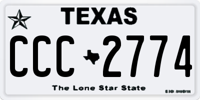 TX license plate CCC2774