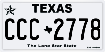 TX license plate CCC2778