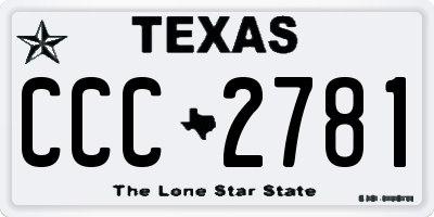 TX license plate CCC2781