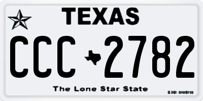 TX license plate CCC2782