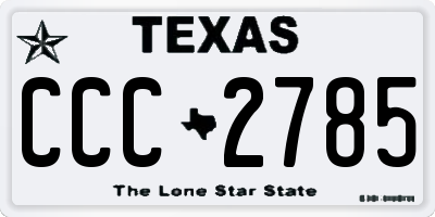 TX license plate CCC2785