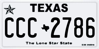 TX license plate CCC2786