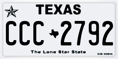 TX license plate CCC2792