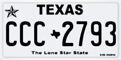 TX license plate CCC2793