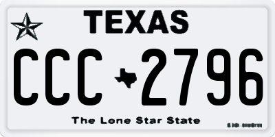 TX license plate CCC2796