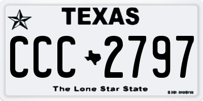 TX license plate CCC2797