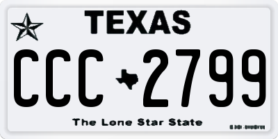 TX license plate CCC2799
