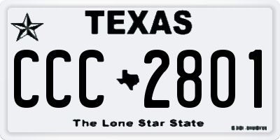 TX license plate CCC2801