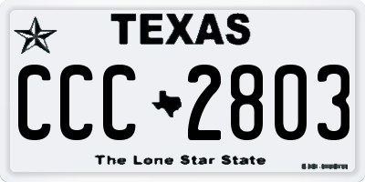 TX license plate CCC2803