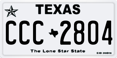 TX license plate CCC2804