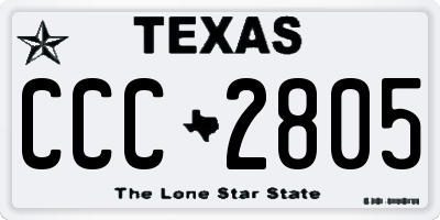 TX license plate CCC2805
