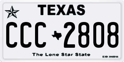 TX license plate CCC2808