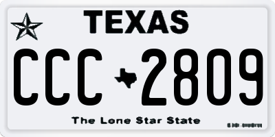 TX license plate CCC2809