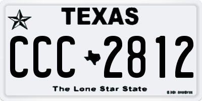 TX license plate CCC2812