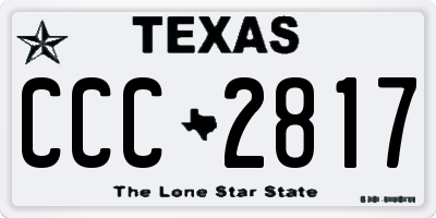 TX license plate CCC2817