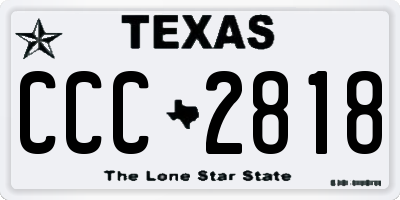 TX license plate CCC2818