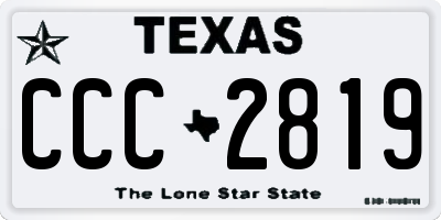 TX license plate CCC2819