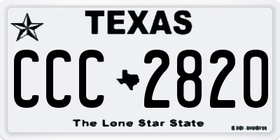 TX license plate CCC2820