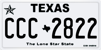 TX license plate CCC2822