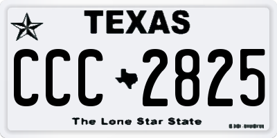 TX license plate CCC2825