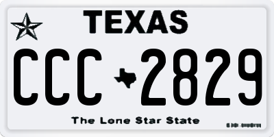 TX license plate CCC2829