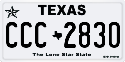 TX license plate CCC2830