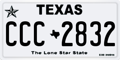 TX license plate CCC2832