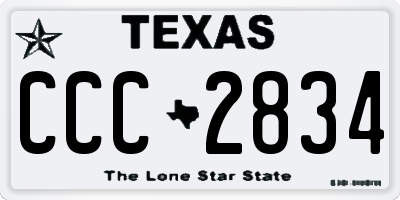 TX license plate CCC2834