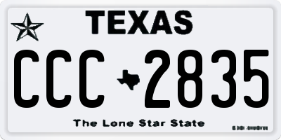 TX license plate CCC2835